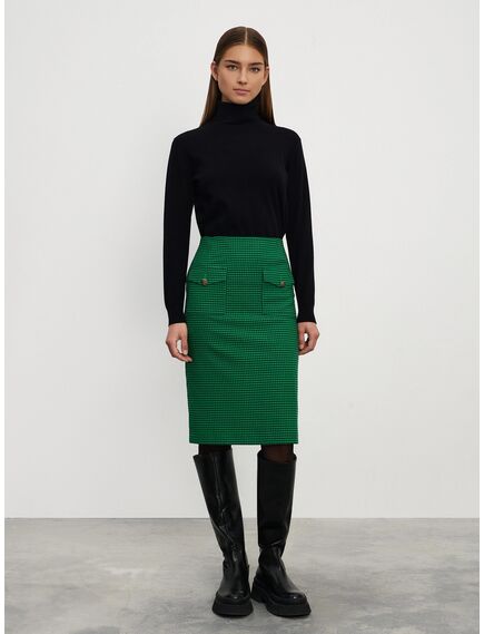 Женская юбка юбка-карандаш зелёная в клетку от ByME 