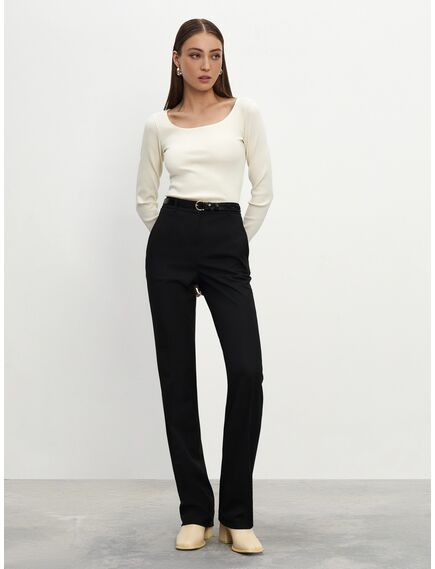 Женские брюки с высокой посадкой чёрные от ByME 