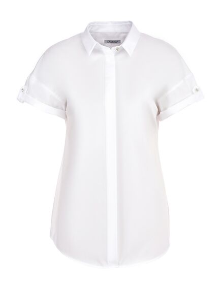 Женская рубашка оверсайз белая удлиненная - 7280 от DoubleCuff 