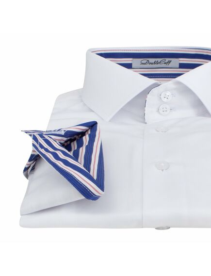 Приталенная мужская рубашка белая под пуговицы - 7486 от  