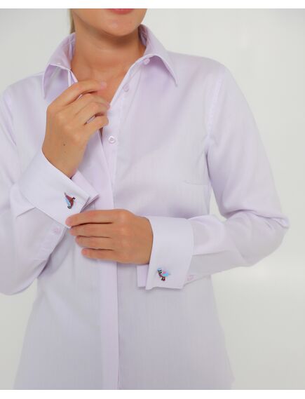 Женская рубашка фиолетовая из хлопка-8759 от byME 