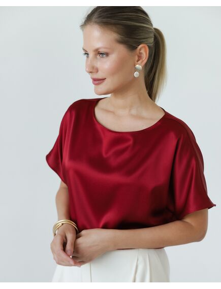 Женская блуза из шелка красная-8780 от  
