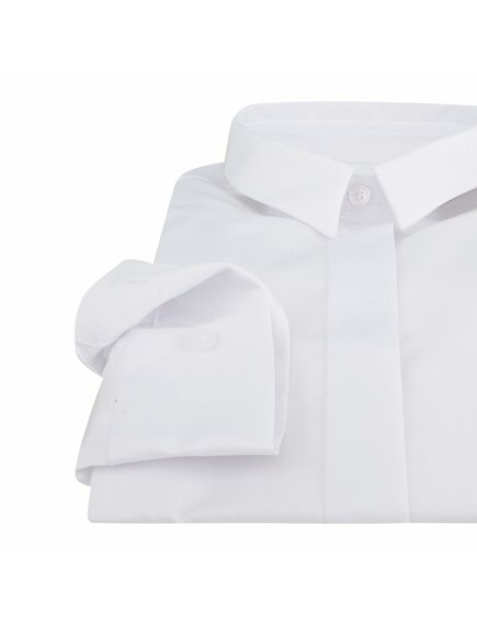 Женская рубашка под пуговицы в белая удлиненная - 7305 от DoubleCuff 