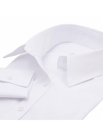 Приталенная женская рубашка с пуговицами белая - 728 от DoubleCuff 