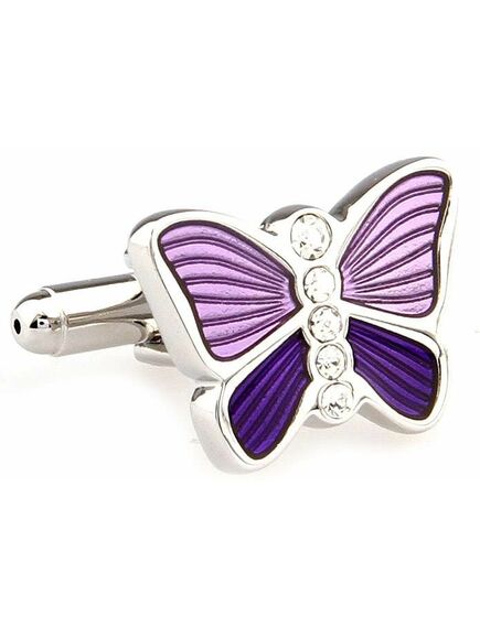 Запонки фиолетовые бабочки - 164891 от  
