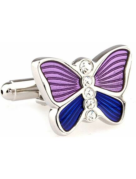 Запонки фиолетово - синие бабочки - 61589 от  