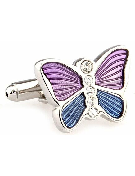 Запонки фиолетово - голубые бабочки - 164894 от  