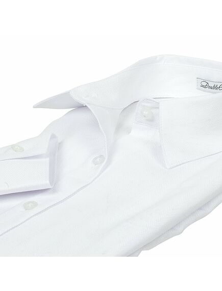 Приталенная женская рубашка с длинным рукавом белая - 5057 от DoubleCuff 