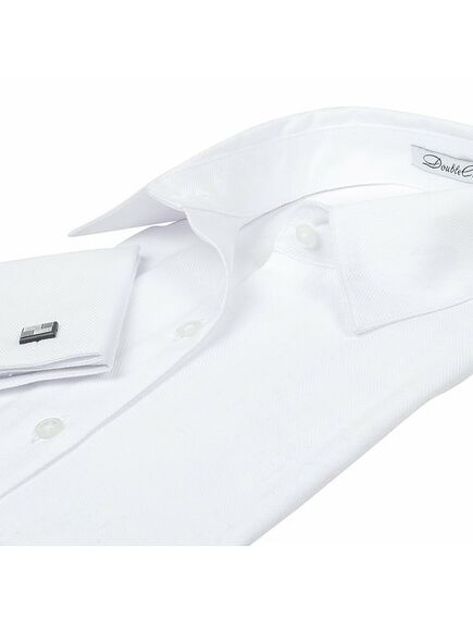 Приталенная женская рубашка под запонки белая - 5068 от DoubleCuff 