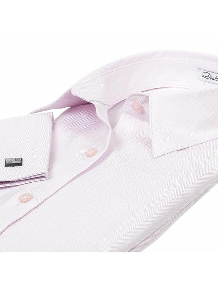 Приталенная женская рубашка под запонки розовая - 5070 от DoubleCuff 
