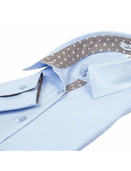 Приталенная женская рубашка под пуговицы голубая - 5075 от DoubleCuff 