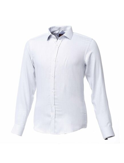 Мужская рубашка белая в мелкую точку - 50229 от Bawer 