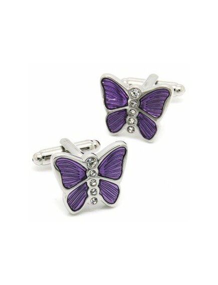 Запонки бабочки фиолетовые - 151698 от  