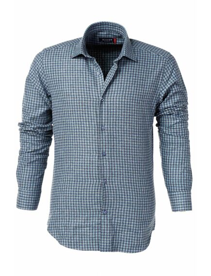 Мужская рубашка фланелевая в клетку синего цвета  - 5131 от Bawer 