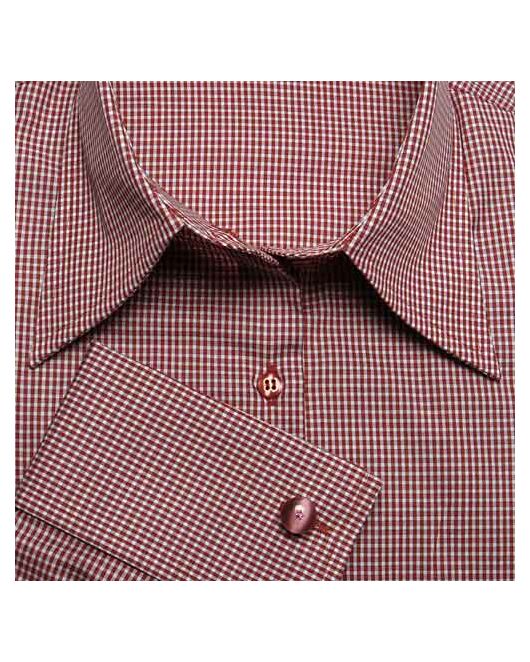 Приталенная женская рубашка под запонки в мелкую красную клетку - 00206 от Hawes&Curtis 