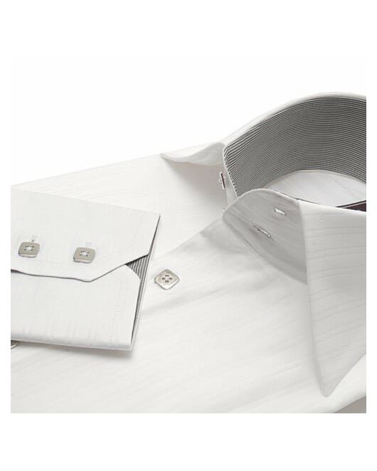 Мужская рубашка с пуговицами приталенная белая с высоким воротником и вставками - 01214 от Hawes&Curtis 
