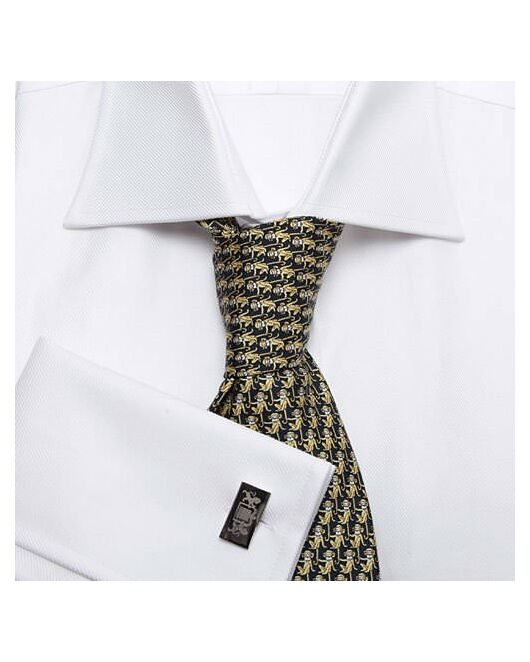 Мужская рубашка под запонки приталенная белая рифленая - 01201 от   Мужская рубашка под запонки приталенная белая рифленая - 01201 от