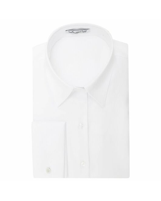 Женская рубашка под запонки белая Non-Iron - 7007 от DoubleCuff 