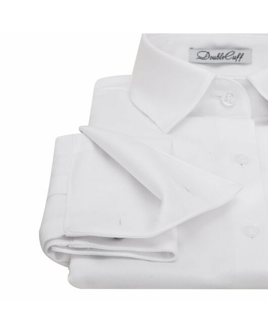 Женская рубашка под запонки белая Non-Iron - 7007 от DoubleCuff 