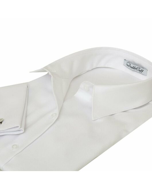 Женская рубашка под запонки белая Non-Iron - 7007 от DoubleCuff 