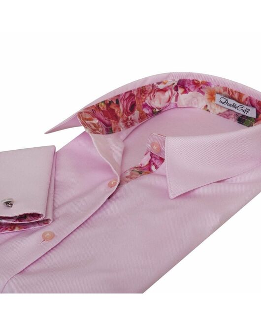 Женская рубашка под запонки розовая Non-Iron - 7010 от DoubleCuff 