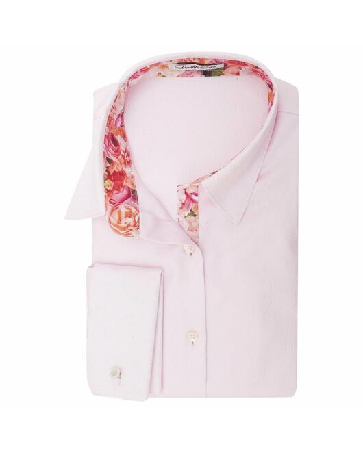 Женская рубашка под запонки розовая Non-Iron - 7010 от DoubleCuff 