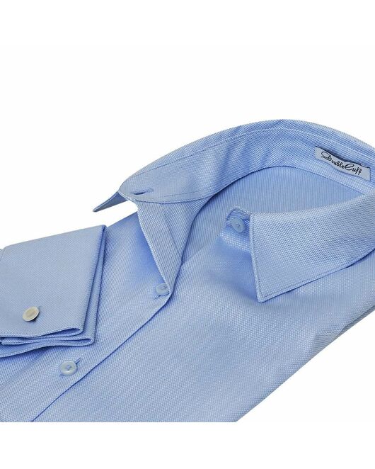 Женская рубашка под запонки голубая Non-Iron - 7011 от DoubleCuff  Женская рубашка под запонки голубая Non-Iron - 7011 от DoubleCuff