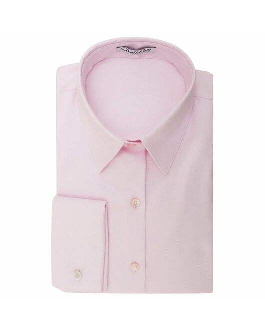 Женская рубашка под запонки розовая Non-Iron - 7014 от DoubleCuff 