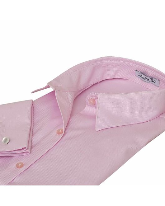 Женская рубашка под запонки розовая Non-Iron - 7014 от DoubleCuff 