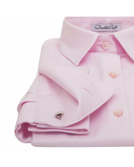 Женская рубашка под запонки розовая Non-Iron - 7014 от DoubleCuff 