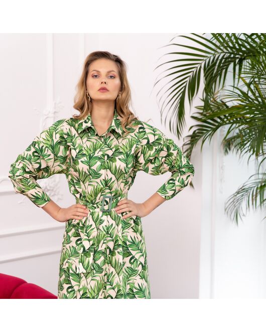 Платье тропический принт листья - 7817 от DoubleCuff 