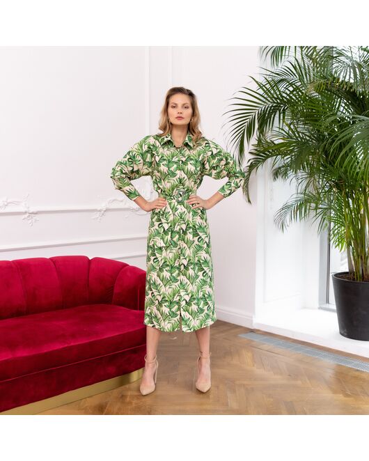 Платье тропический принт листья - 7817 от DoubleCuff 