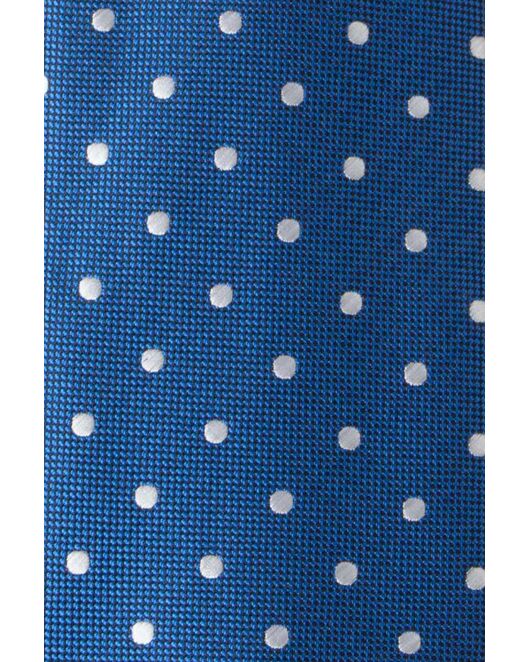 Галстук детский голубой в белый горох - 11 от  