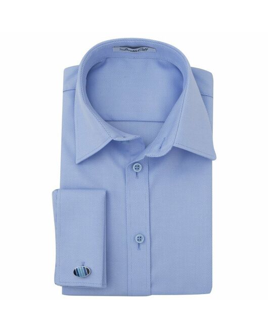 Приталенная детская рубашка под запонки голубая - 7121 от byME 