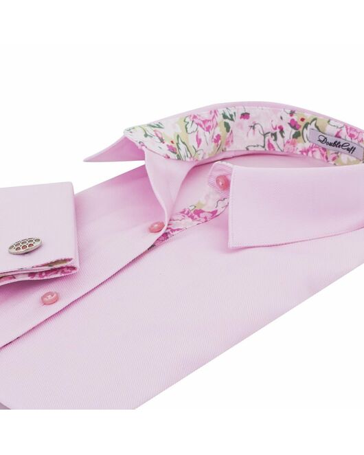 Женская рубашка под запонки розовая Non-Iron - 7122 от DoubleCuff  Женская рубашка под запонки розовая Non-Iron - 7122 от DoubleCuff