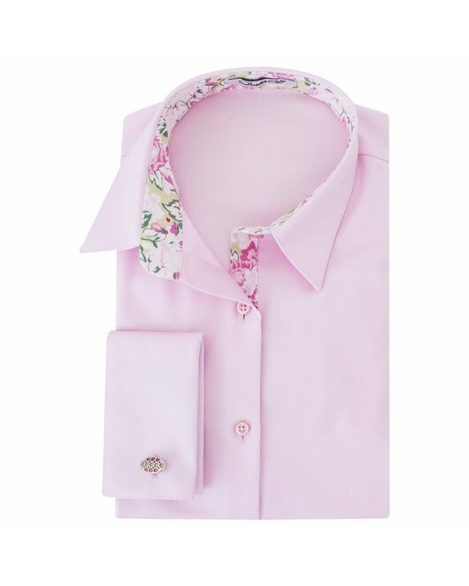 Женская рубашка под запонки розовая Non-Iron - 7122 от DoubleCuff  Женская рубашка под запонки розовая Non-Iron - 7122 от DoubleCuff