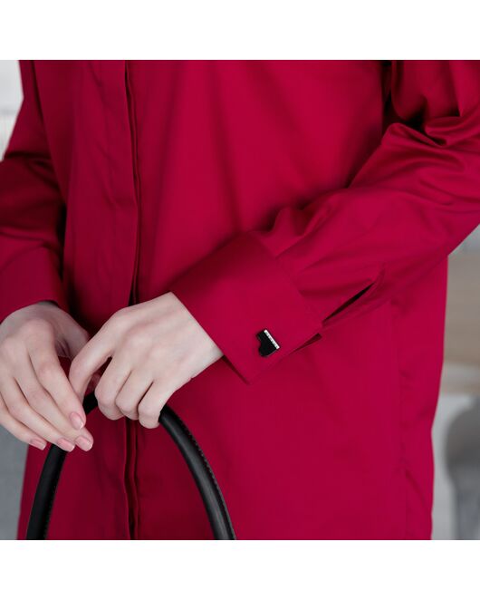 Женская рубашка под запонку красная - 7935 от byME 