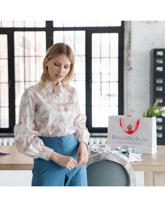 Женская рубашка с объемным рукавом  - 7951 от ByME 