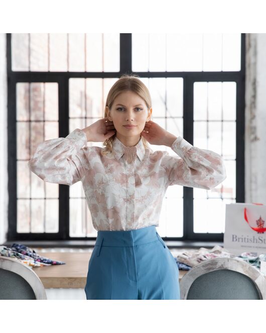 Женская рубашка с объемным рукавом  - 7951 от ByME 