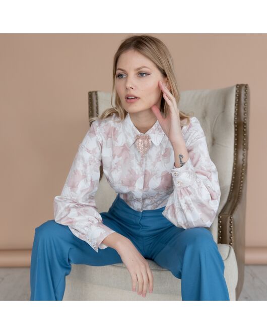 Женская рубашка с объемным рукавом  - 7951 от ByME 