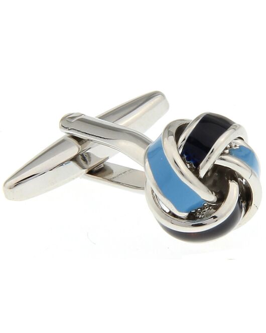 Запонки узелки черно-голубые - 170618 от  