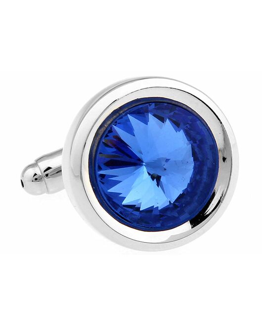 Запонки круглые синие - 171002 от  