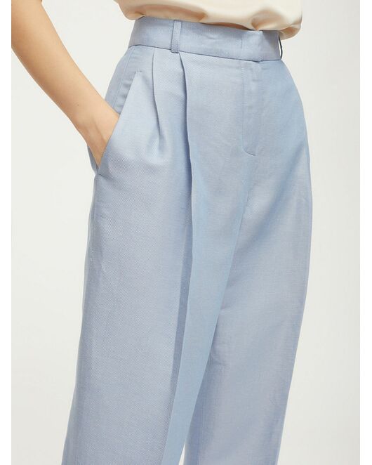 Льняные брюки с защипами от byME 