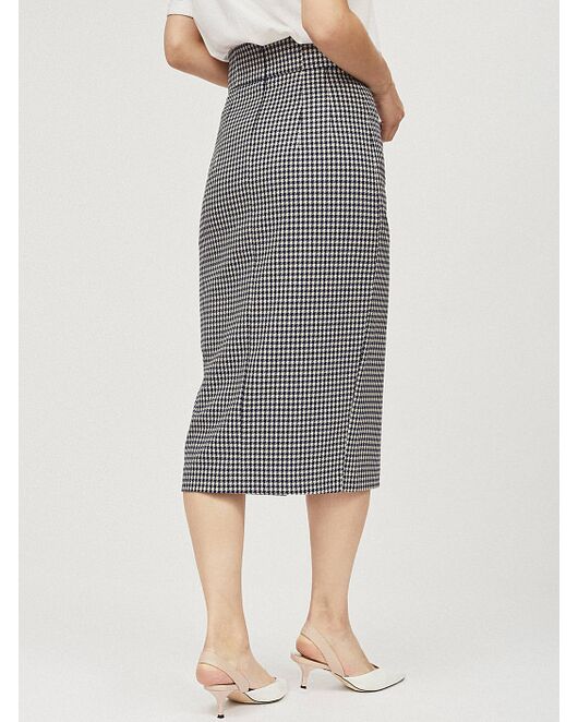 Юбка-карандаш миди с узором гусиная лапка от byME 