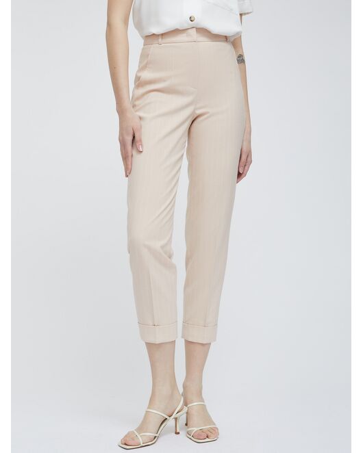 Укороченные брюки в полоску от byME 