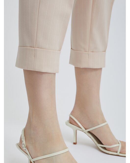 Укороченные брюки в полоску от byME 