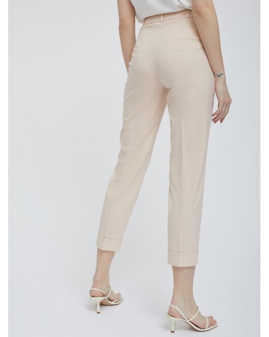 Укороченные брюки в полоску от byME 