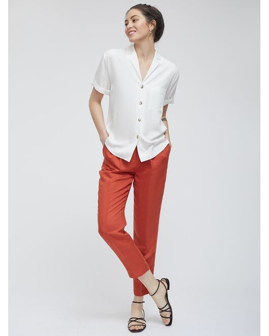 Льняные брюки с защипами от byME 