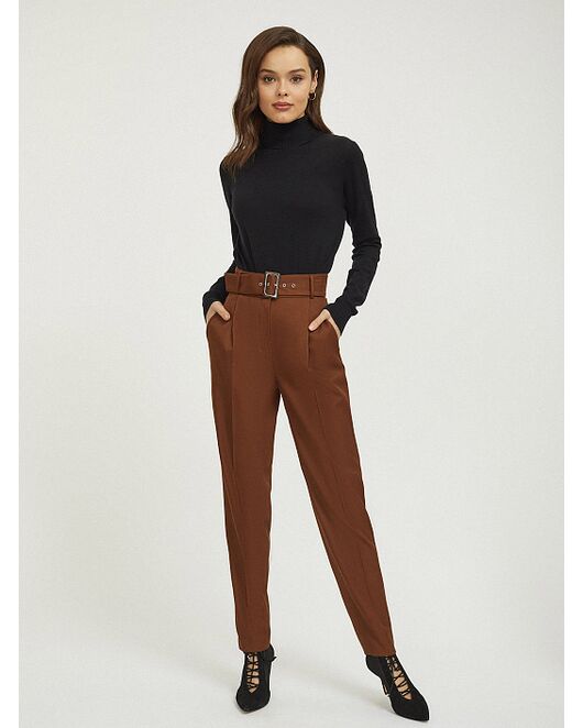 Брюки с защипами и поясом от ByME 