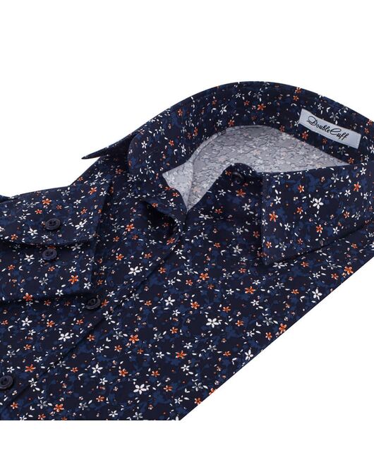 Женская рубашка под пуговицы в мелкий цветочек - 7141 от DoubleCuff 